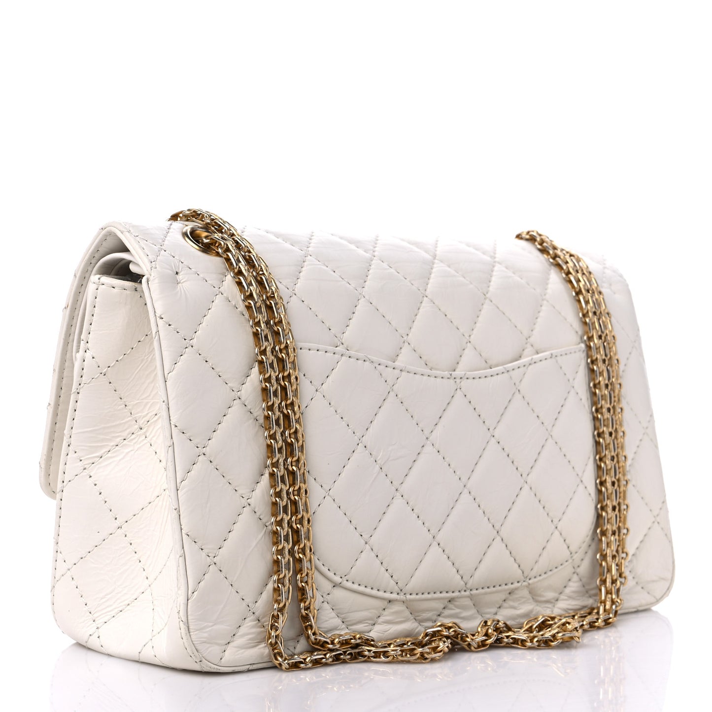 Aged Calfskin Quilted 2.55 Reissue 226 Flap White