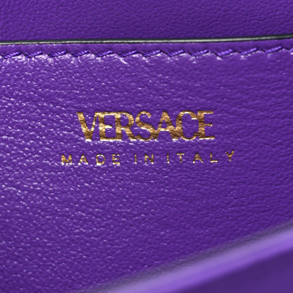 Versace Satin Crystal Embellished La Medusa Pouch On Chain Purple 6 of 9
