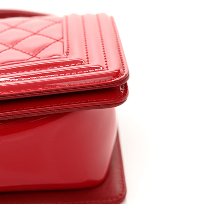 Chanel Patent Calfskin Quilted Small Plexiglass Boy Flap Red 10 of 10