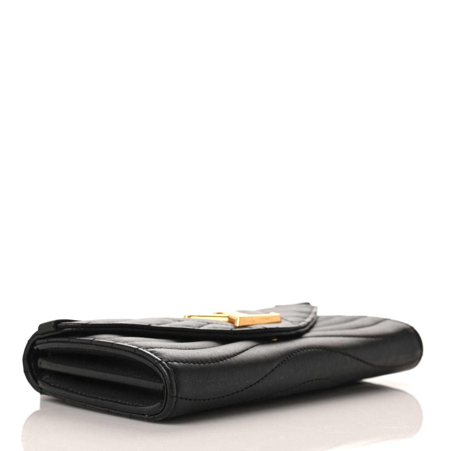 Calfskin New Wave Long Wallet Black