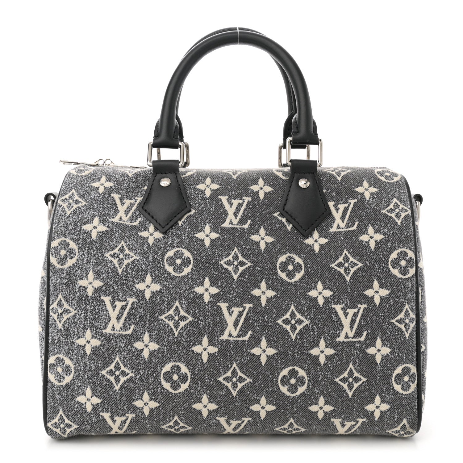 Louis Vuitton Denim Monogram Jacquard Speedy Bandouliere 25 Black 1 of 10