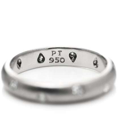 Tiffany Platinum Diamond 4mm Etoile Band Ring 56 7.75 4 of 5