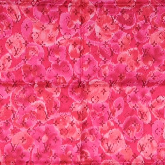 Louis Vuitton Silk Monogram Ikat Summer Square Scarf Rose Indien 2 of 5