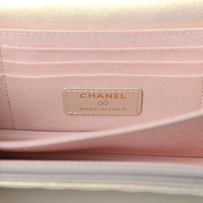 Chanel Iridescent Lambskin Quilted Mini Wallet On Chain WOC Ivory 6 of 11