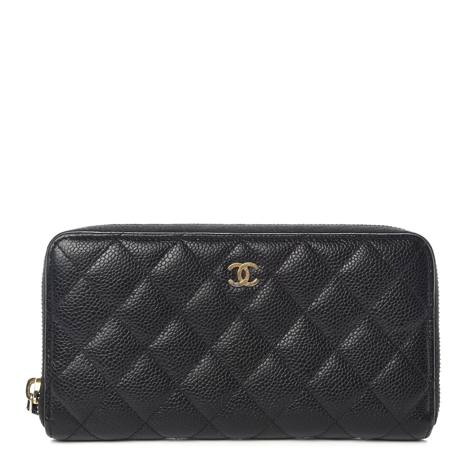 Chanel Caviar Quilted Large Gusset Zip Around Wallet Black 1 of 10