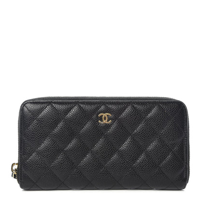 Chanel Caviar Quilted Large Gusset Zip Around Wallet Black 1 of 10