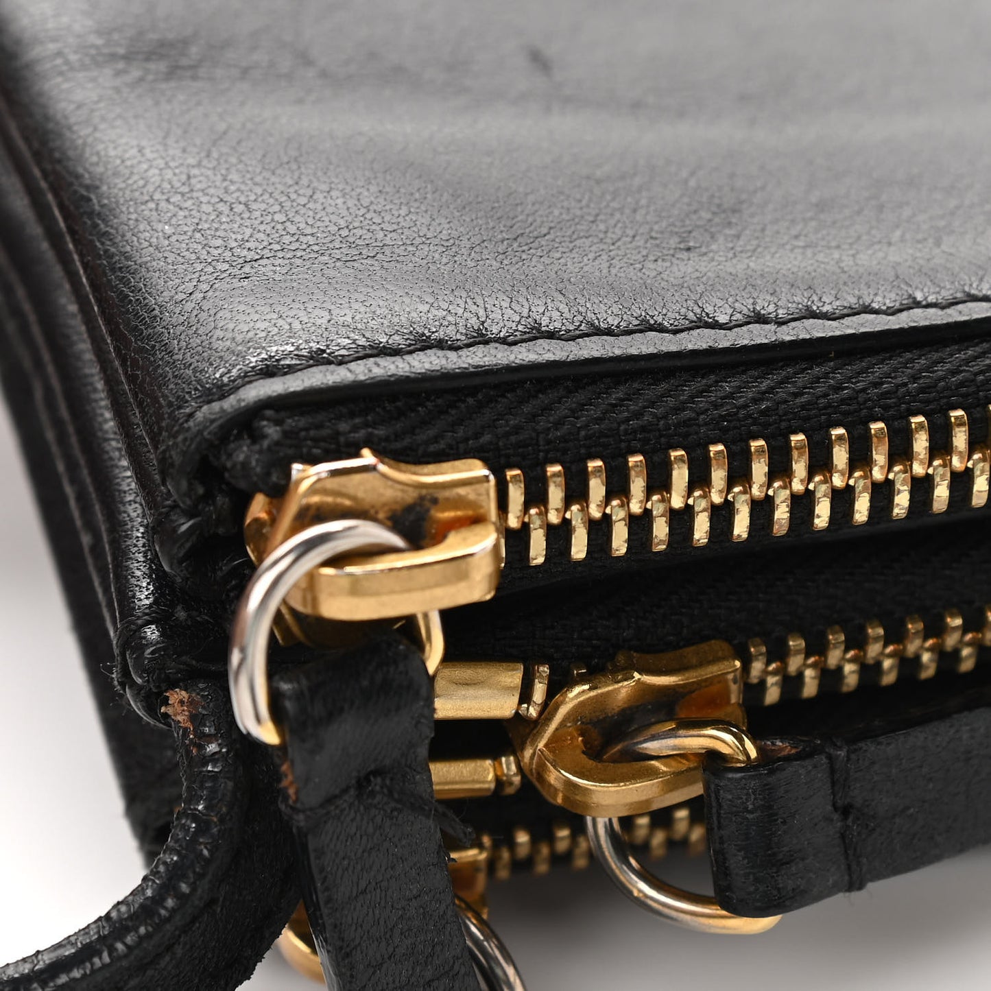 Lambskin Large Trio Crossbody Bag Black