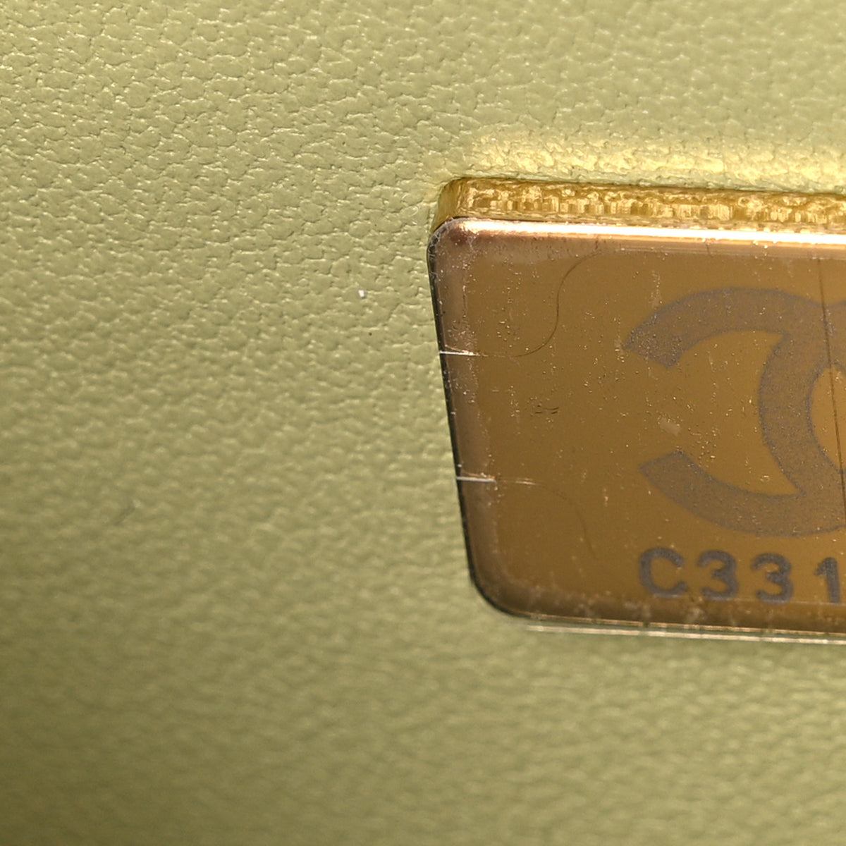Calfskin Lizard Embossed Wallet On Chain WOC Green