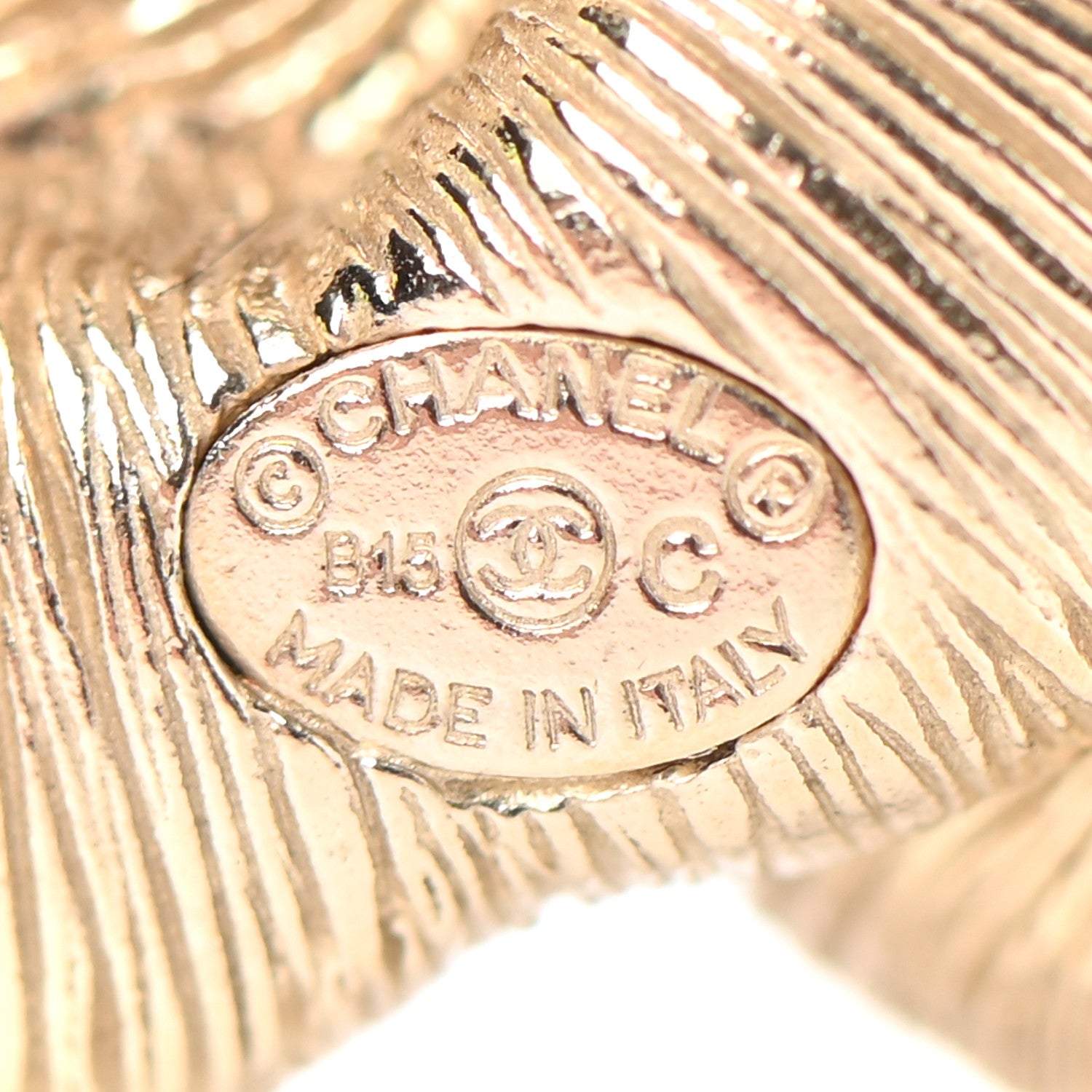 Chanel Crystal Twisted CC Brooch Gold Pale Pink 4 of 5