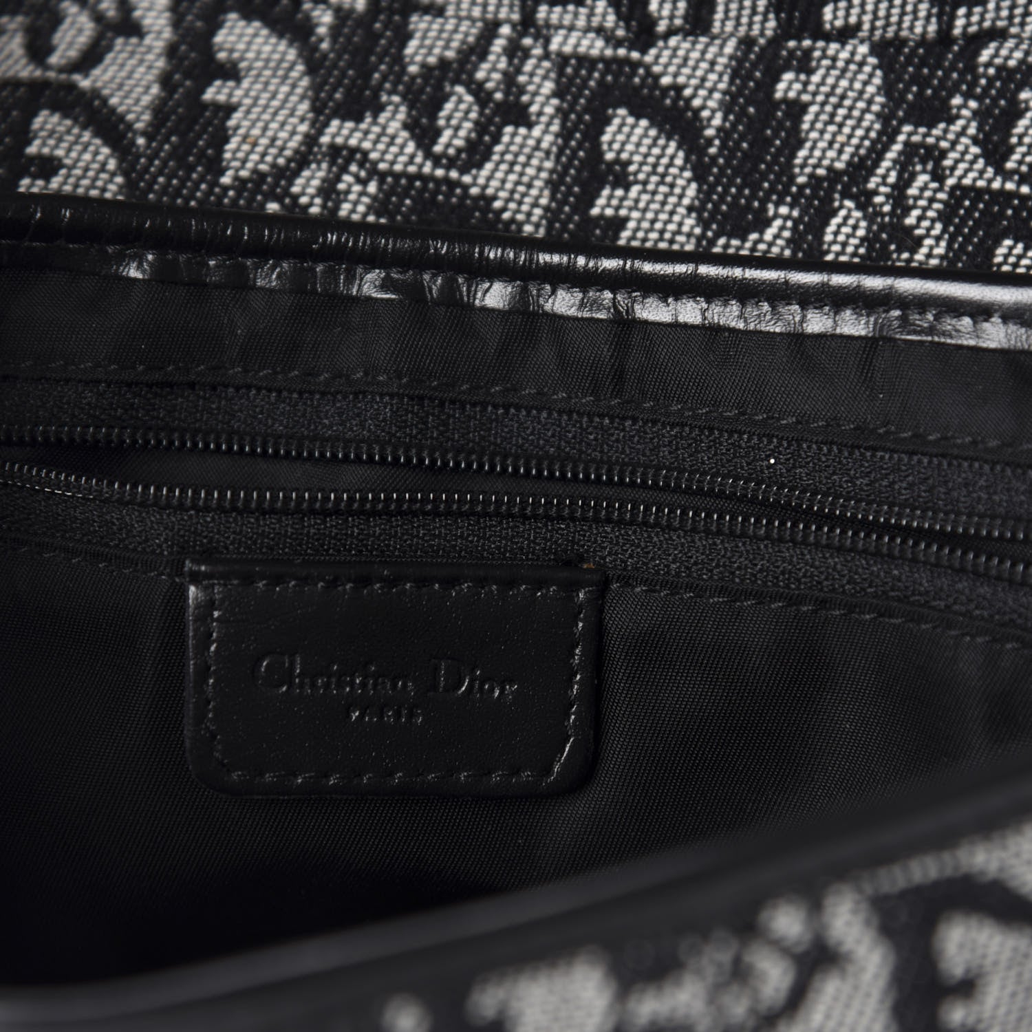 Christian Dior Monogram Saddle Bag Black 8 of 10