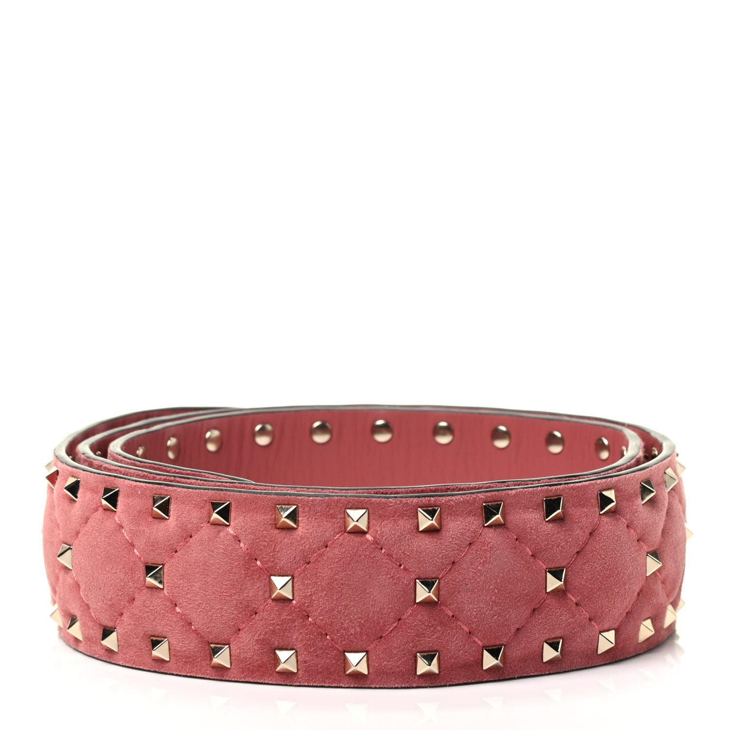 Valentino Garavani Suede Rockstud Spike Shoulder Strap Antico Rosa 2 of 4