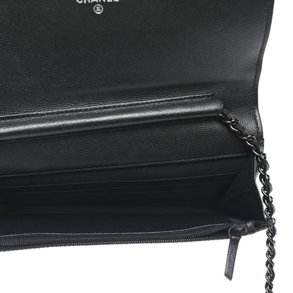 Chanel Caviar Quilted Boy Wallet On Chain WOC So Black 4 of 13