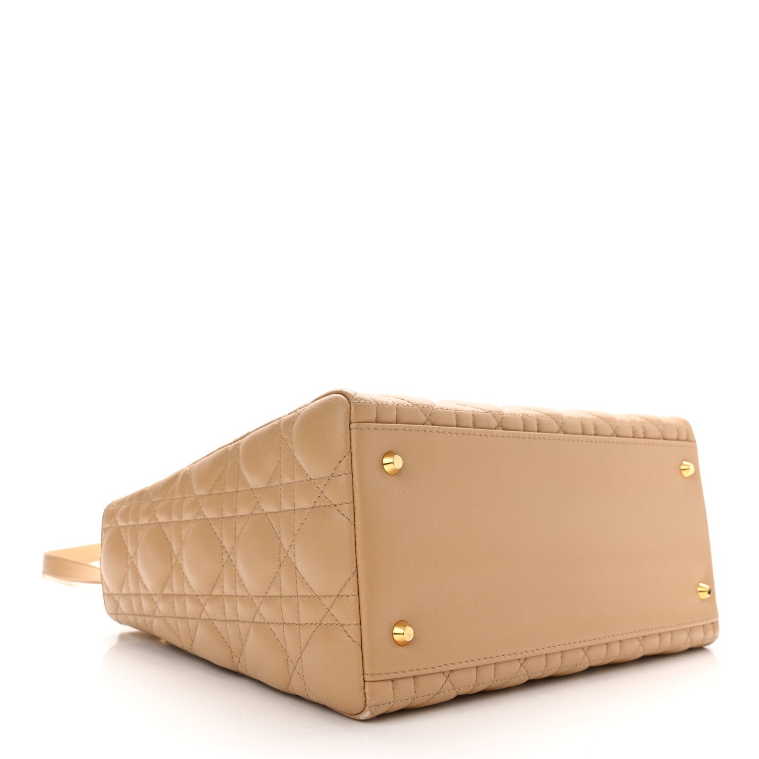 Christian Dior Lambskin Cannage Medium Lady Dior Beige 4 of 10