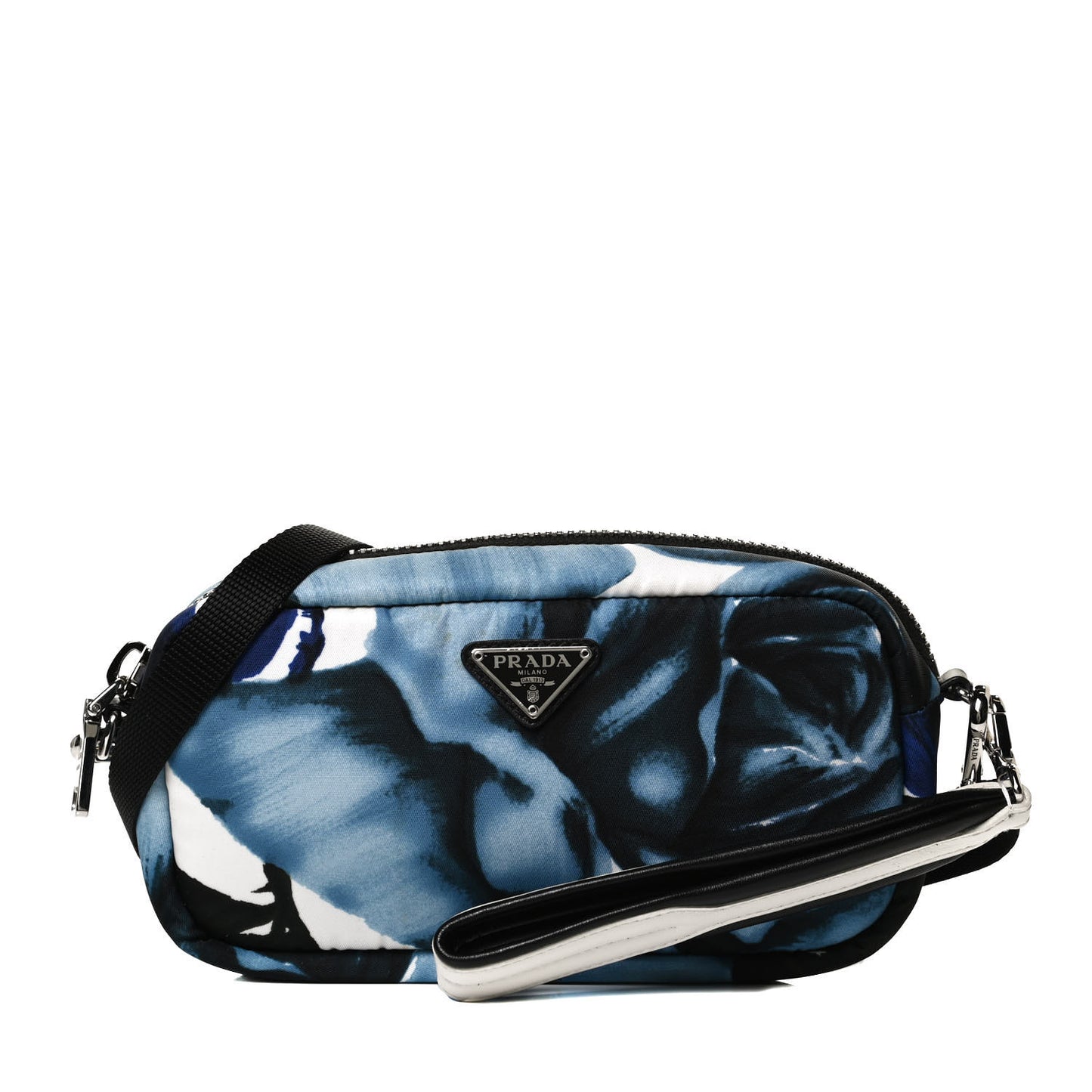 Tessuto Soft Nylon Small Roses Print Convertible Crossbody Wristlet Blue