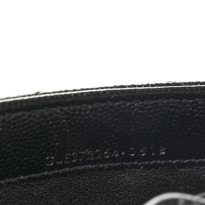 Saint Laurent Grain De Poudre Matelasse Chevron Monogram Flap Wallet Black 7 of 7