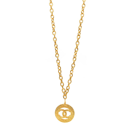 Chanel Metal CC Long Chain Pendant Necklace Gold 1 of 6