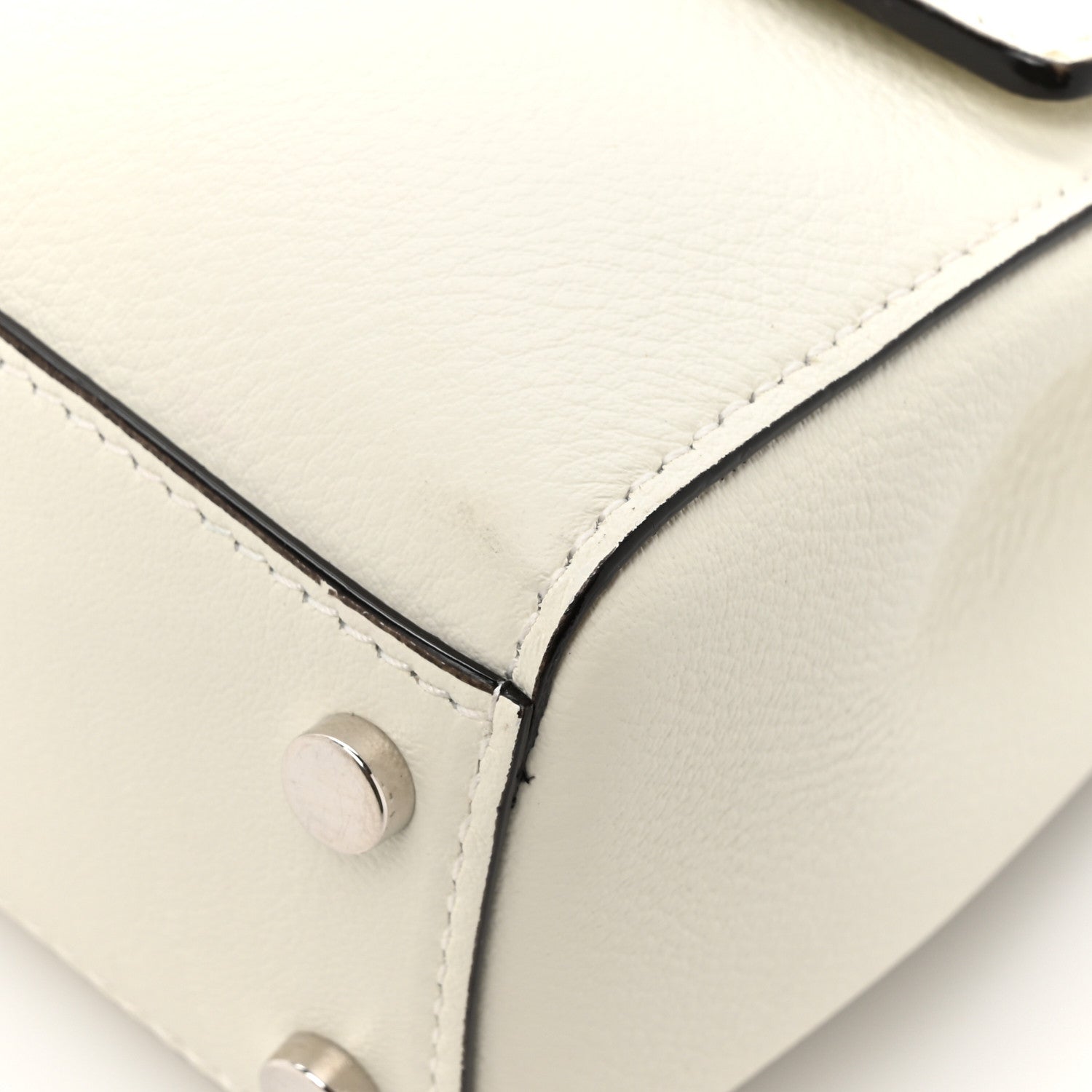 Jimmy Choo Calfskin Crystal Medium Cheri Top Handle Bag Milk 13 of 16