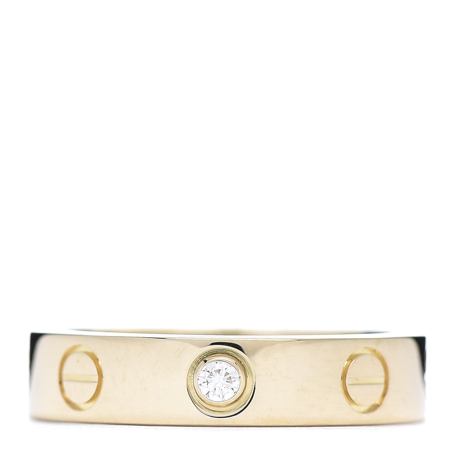 Cartier 18K Yellow Gold Diamond 4mm LOVE Wedding Band Ring 47 4 1 of 4