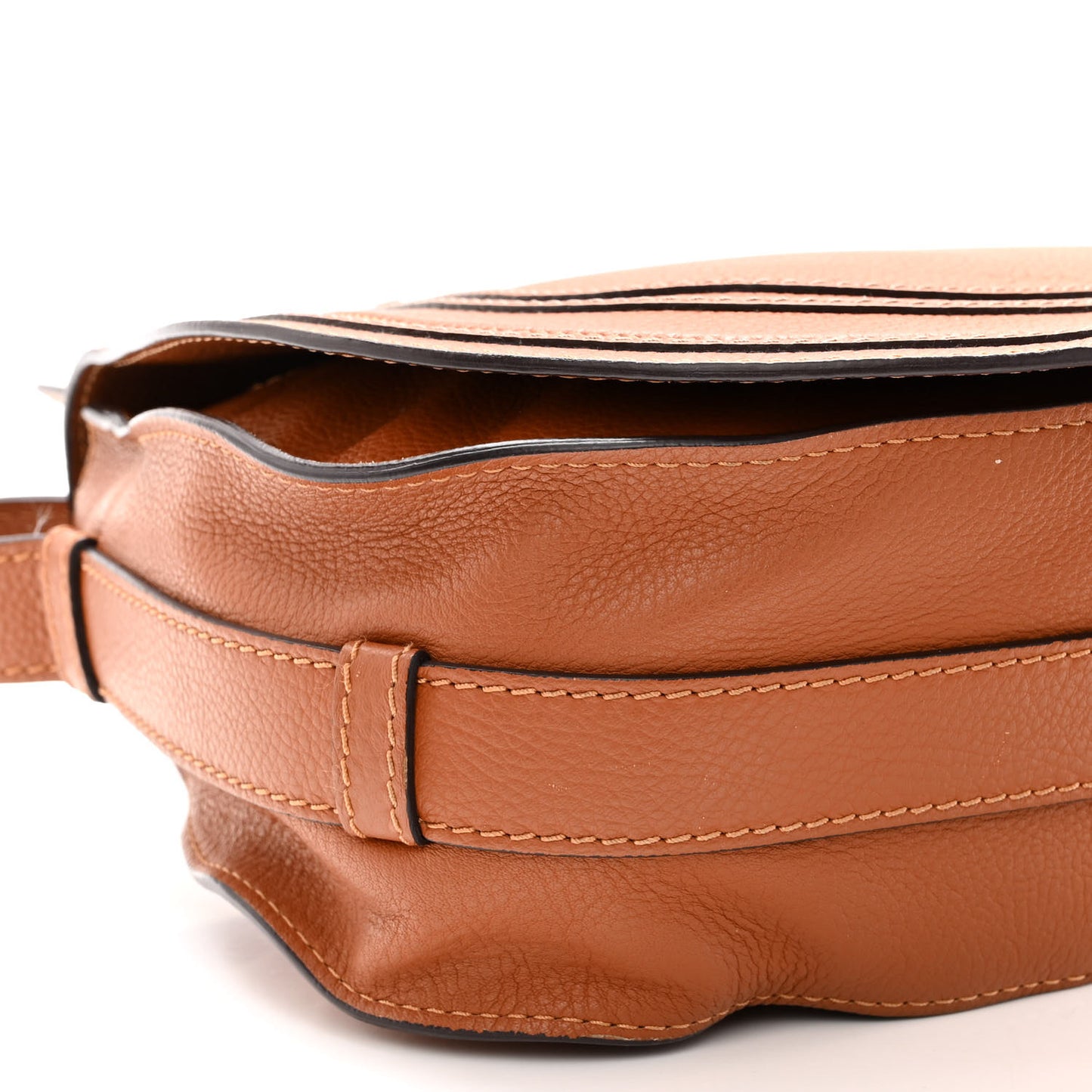 Calfskin Medium Marcie Round Crossbody Bag Tan