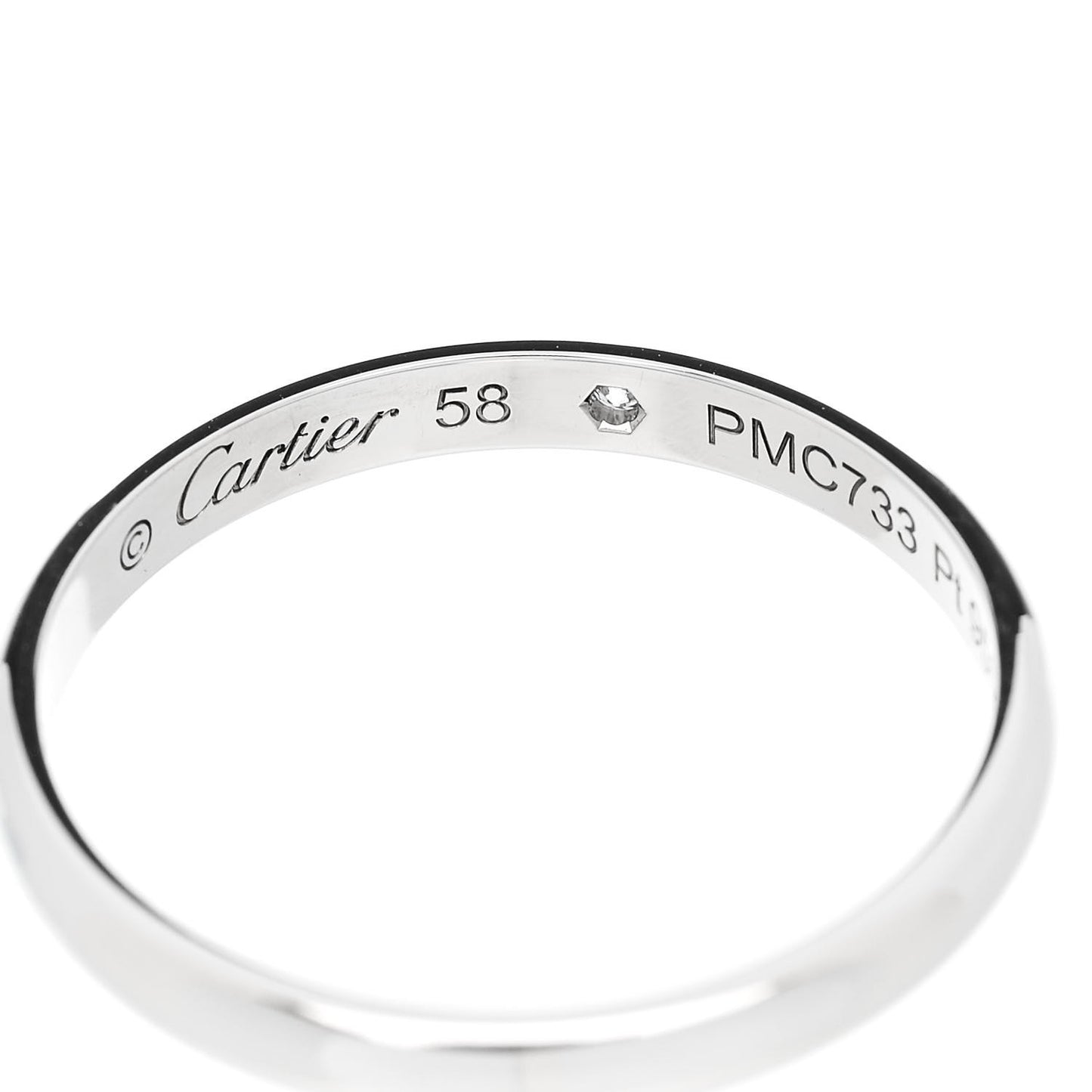 Platinum Diamond 2.6mm 1895 Wedding Band Ring 58 8.5