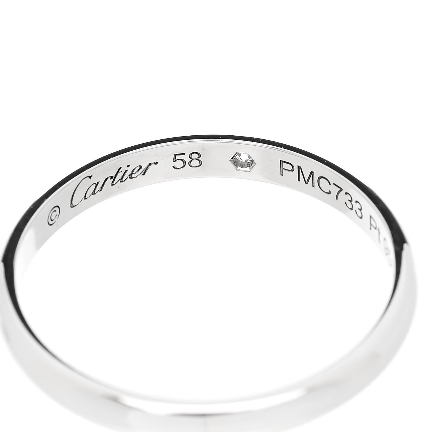 Cartier Platinum Diamond 2.6mm 1895 Wedding Band Ring 58 8.5 4 of 6