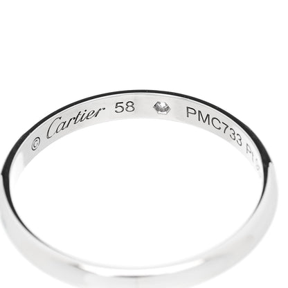 Cartier Platinum Diamond 2.6mm 1895 Wedding Band Ring 58 8.5 4 of 6