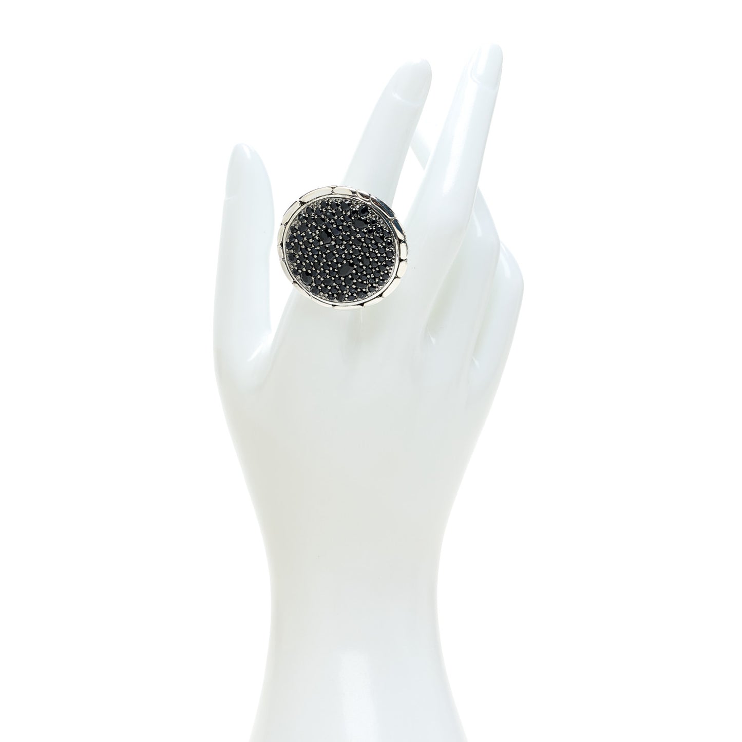 Sterling Silver Black Sapphire Black Spinel Kali Lava Ring 54 7