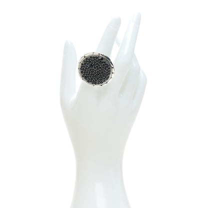 John Hardy Sterling Silver Black Sapphire Black Spinel Kali Lava Ring 54 7 2 of 6