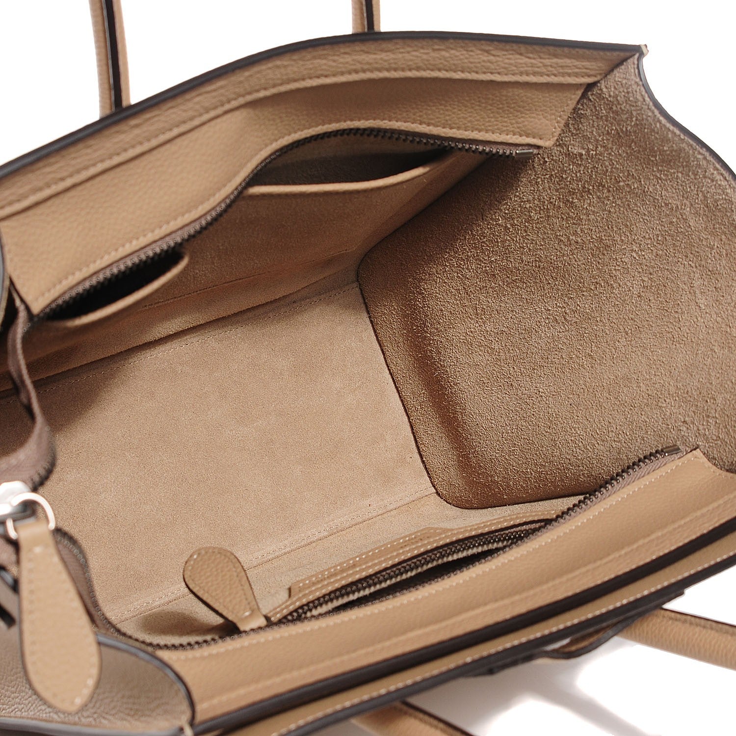 Celine Drummed Calfskin Micro Luggage Dune 5 of 8