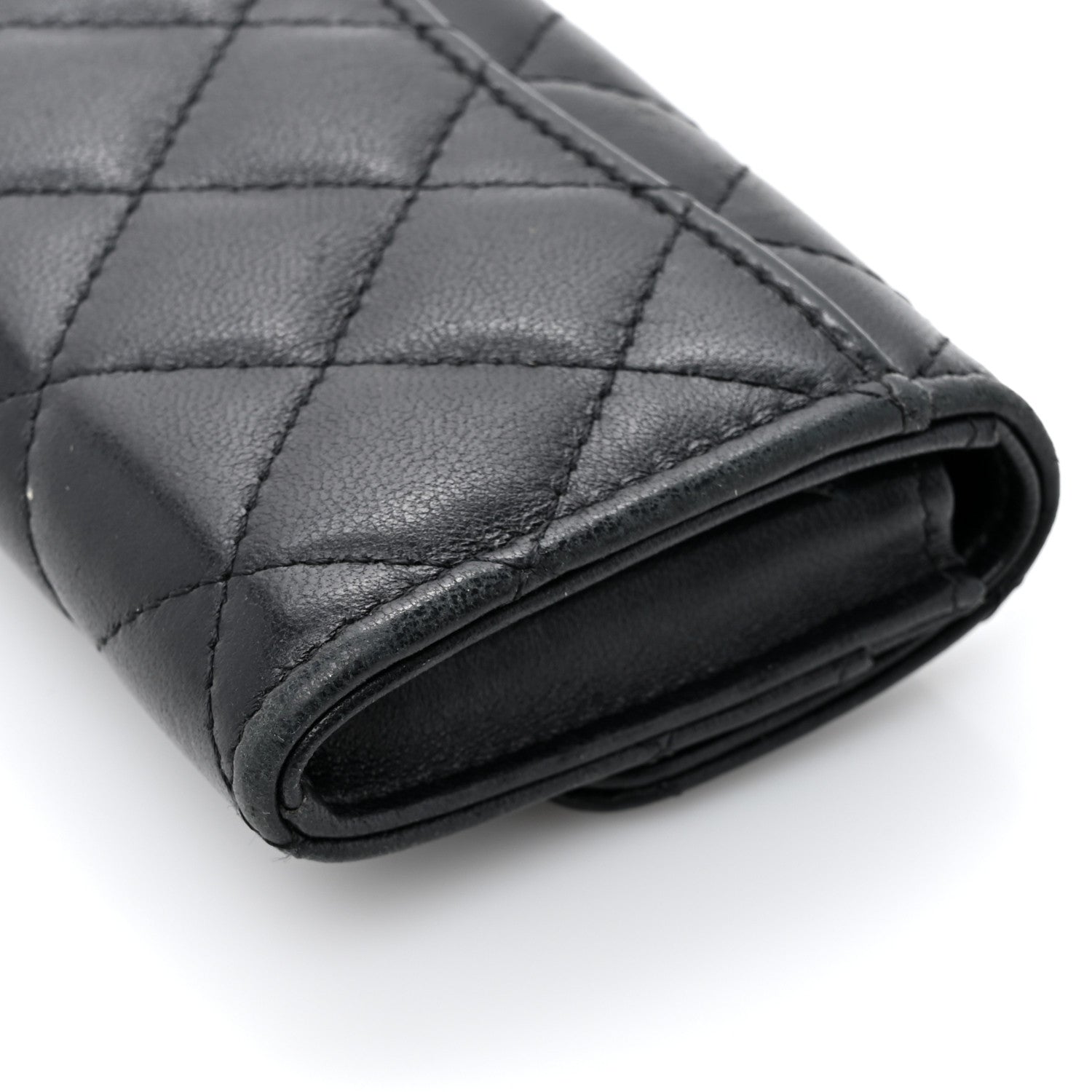 Chanel Lambskin Quilted Flap Card Holder Wallet Black 11 of 13