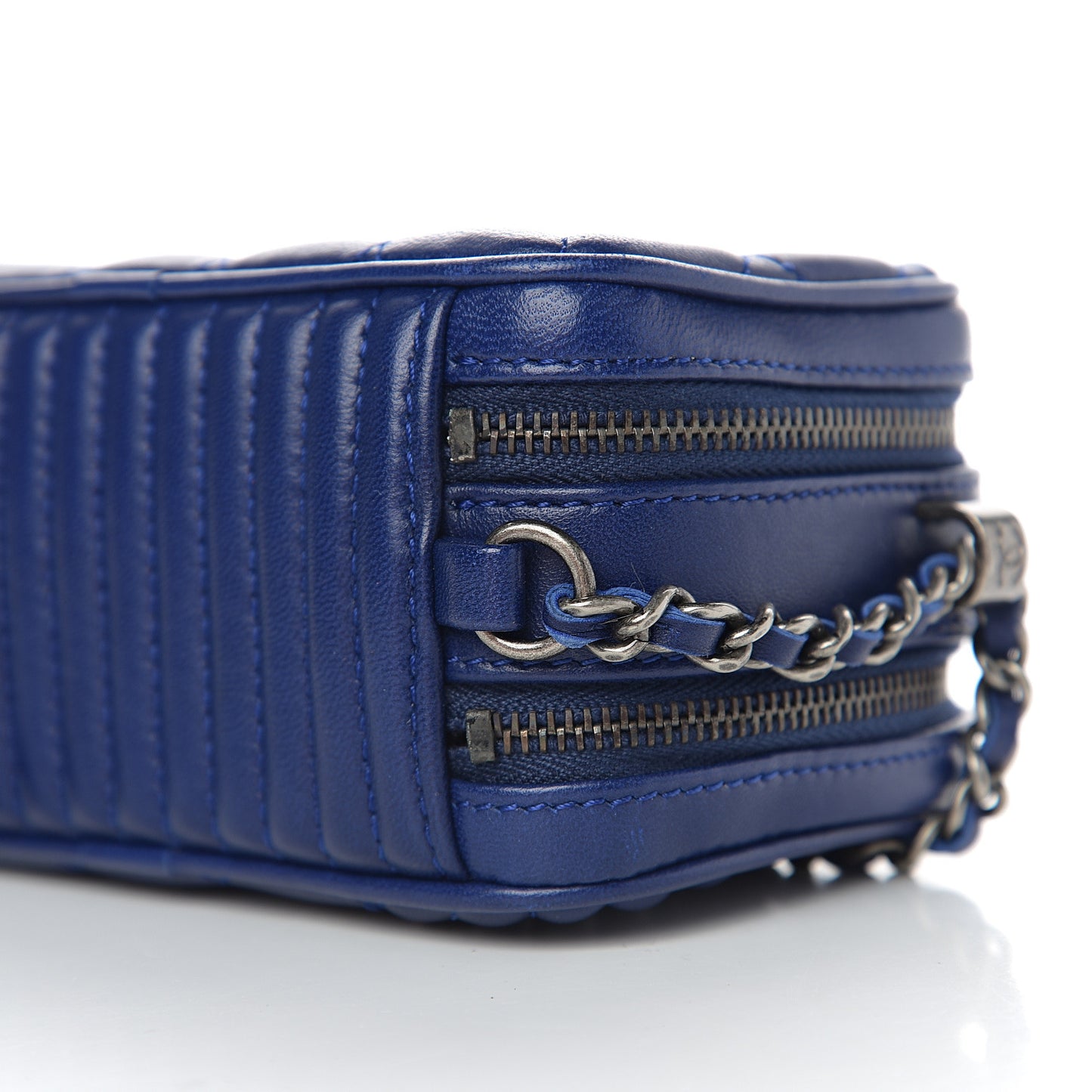 Lambskin Quilted Mini Coco Boy Camera Bag Blue