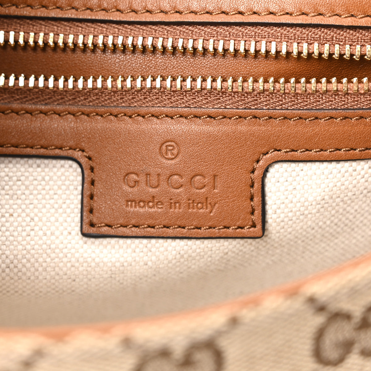Gucci GG Monogram Calfskin Medium Blondie Top Handle Bag Beige Dark Brown 6 of 10