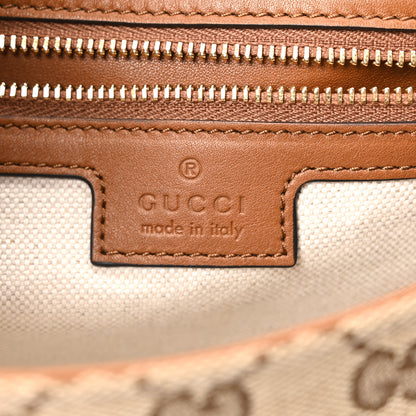 Gucci GG Monogram Calfskin Medium Blondie Top Handle Bag Beige Dark Brown 6 of 10