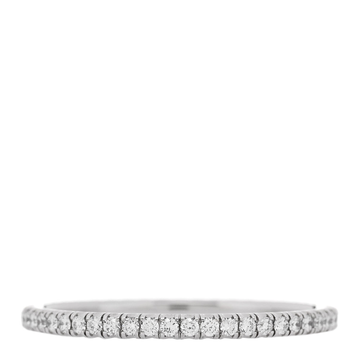 18K White Gold Diamond 1.5mm Etincelle de Cartier Wedding Band Ring 53 6.5