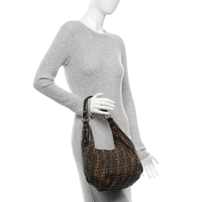 Fendi Zucca Cuoio Lucido Small Chef Hobo Tobacco Moro 2 of 8
