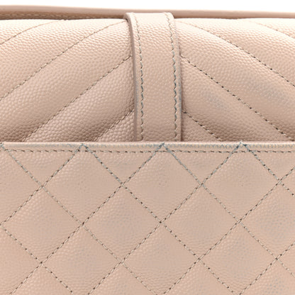 Saint Laurent Grain De Poudre Textured Mixed Matelasse Medium Triquilt Monogram Satchel Marble Pink 11 of 15