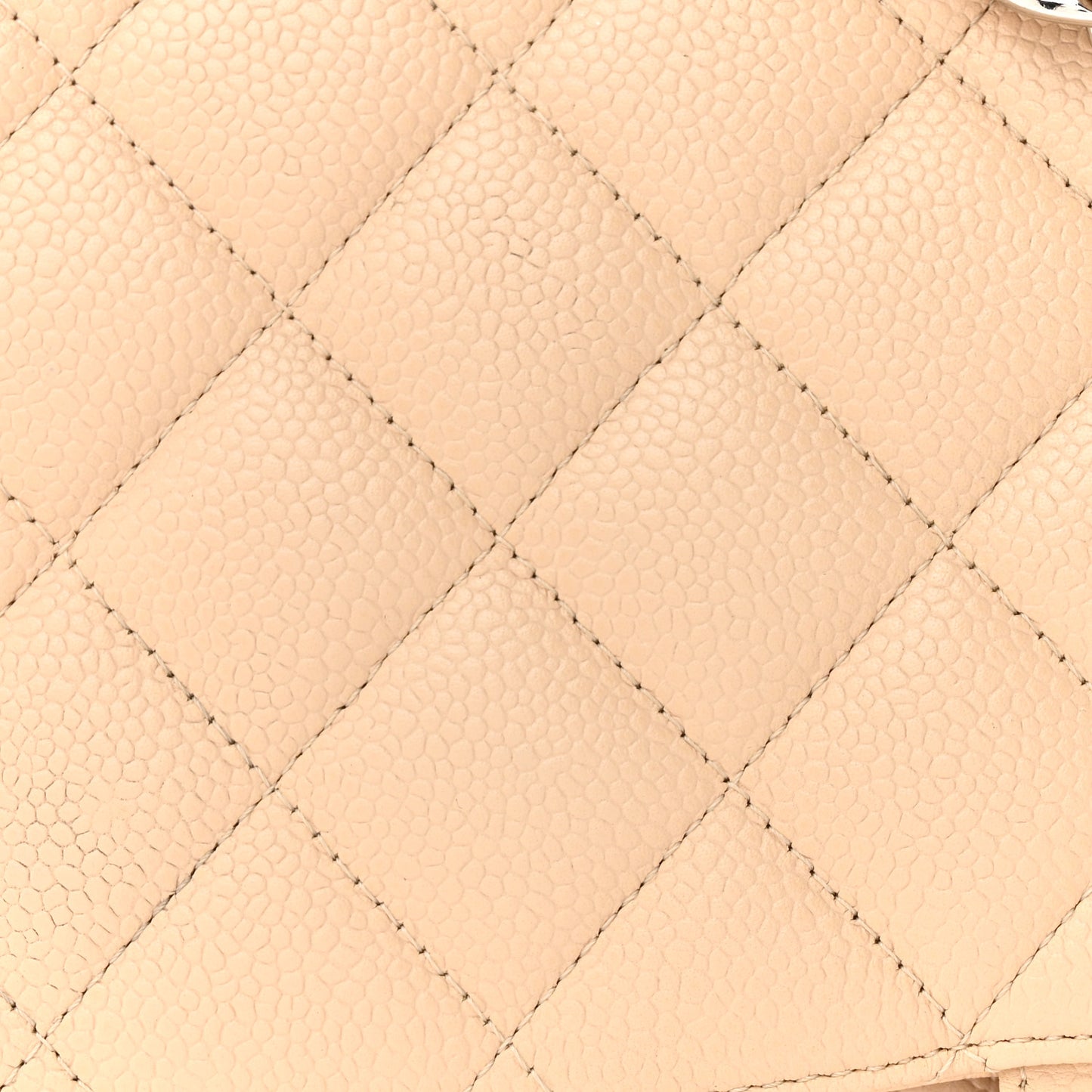 Caviar Quilted Jumbo Single Flap Beige