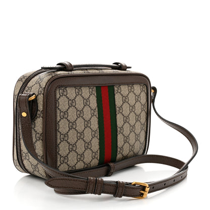 Gucci GG Supreme Monogram Web Small Ophidia Top Handle Shoulder Bag Brown 3 of 13