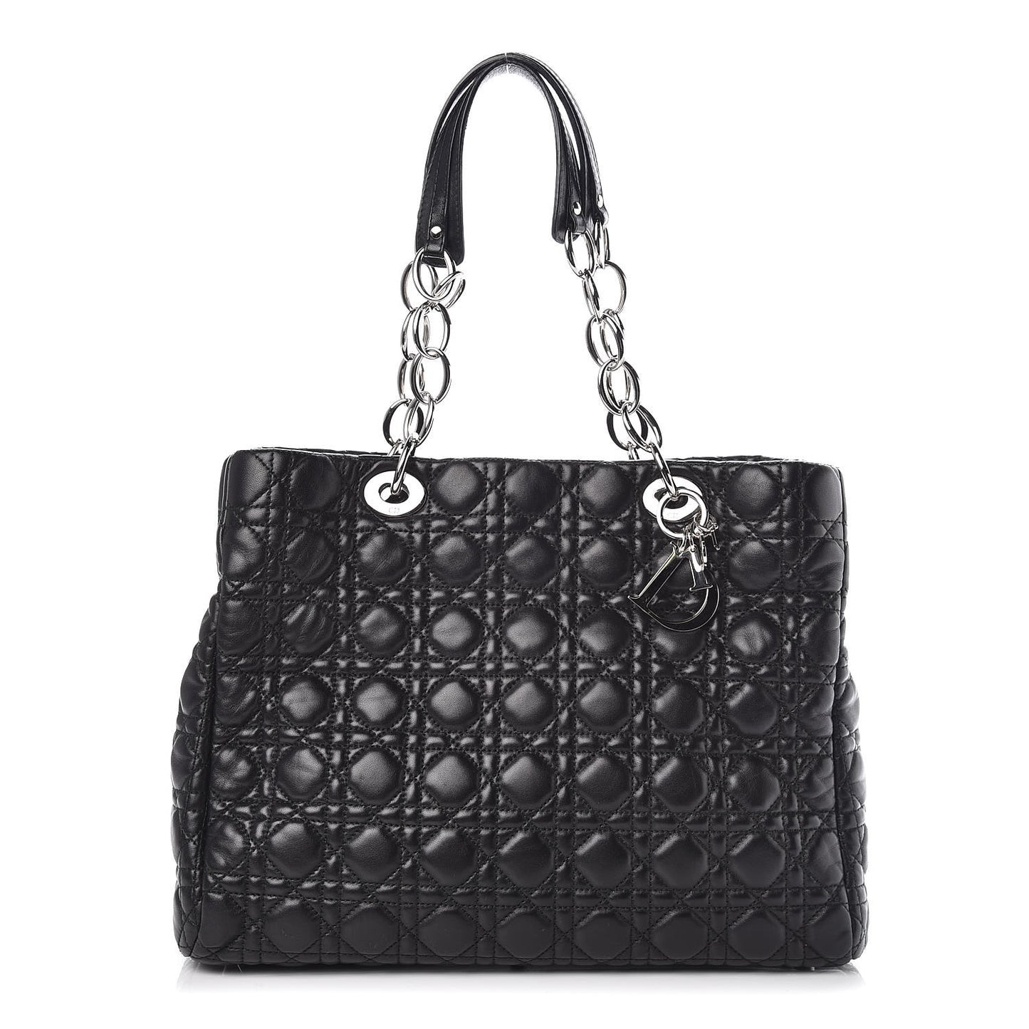 Lambskin Cannage Large Dior Soft Shopping Tote Black