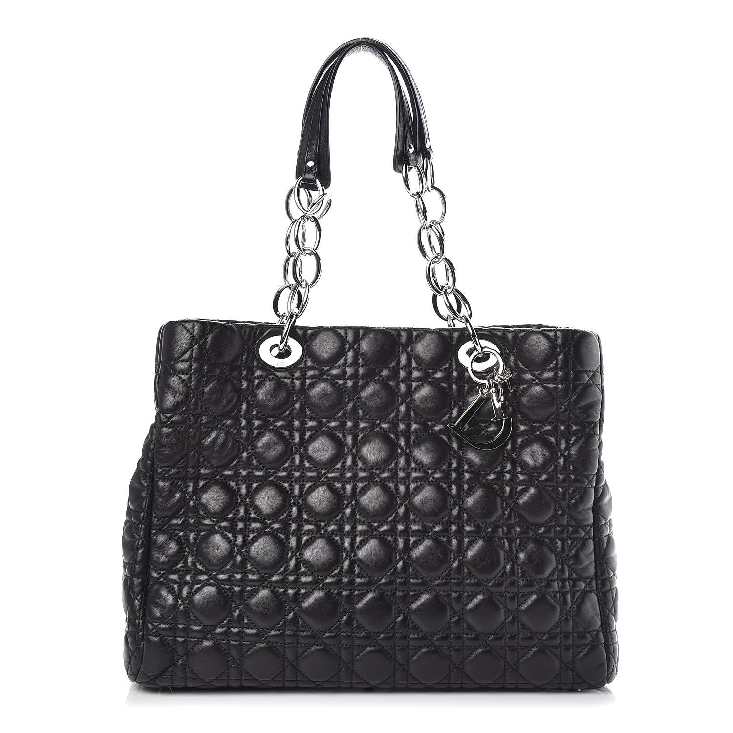 Christian Dior Lambskin Cannage Large Dior Soft Shopping Tote Black 1 of 10
