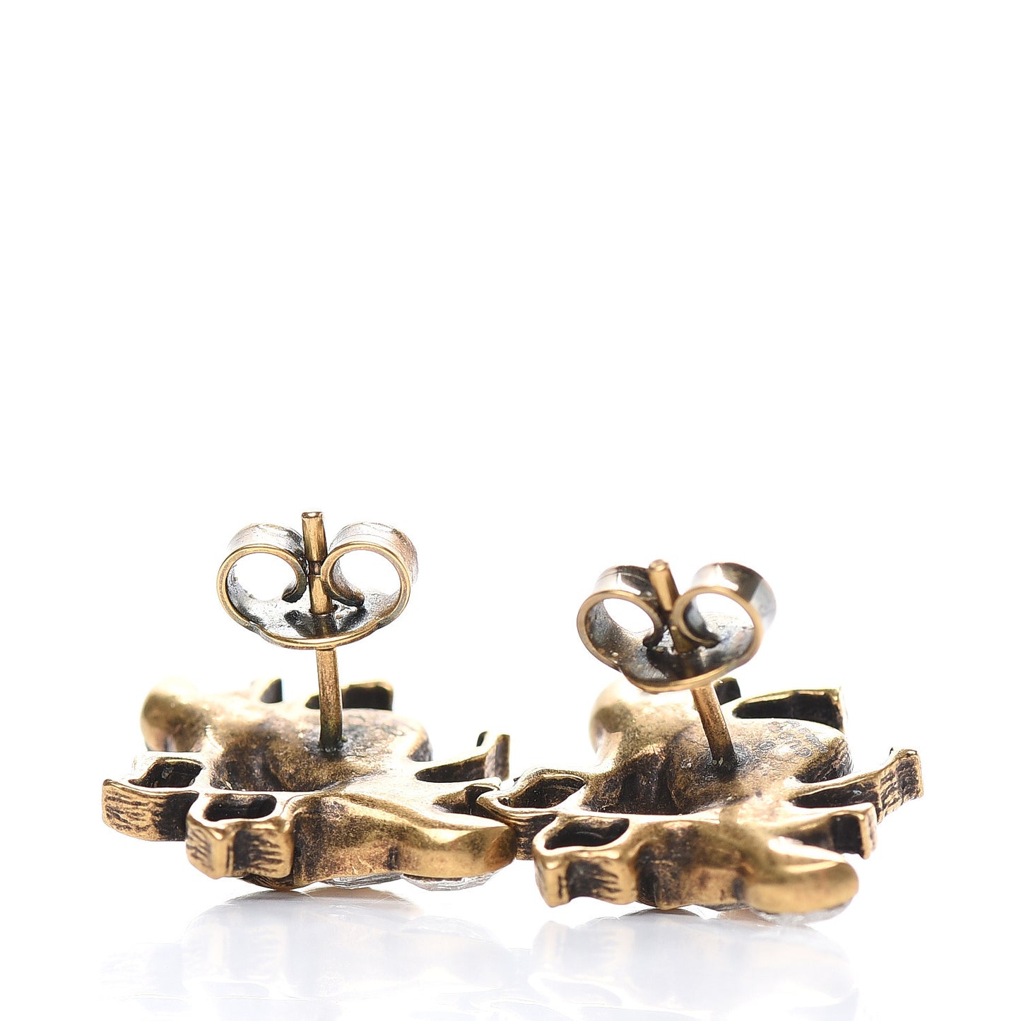 Crystal Pearl GG Bee Earrings Gold