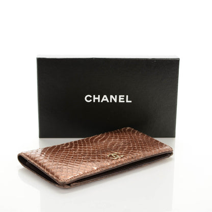 Chanel Metallic Python Yen Wallet Bronze 4 of 8