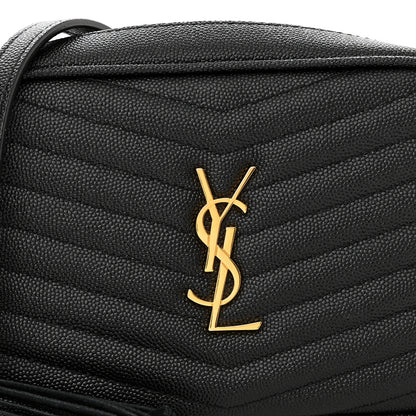 Saint Laurent Grain De Poudre Matelasse Monogram Mini Lou Camera Bag Black 8 of 12