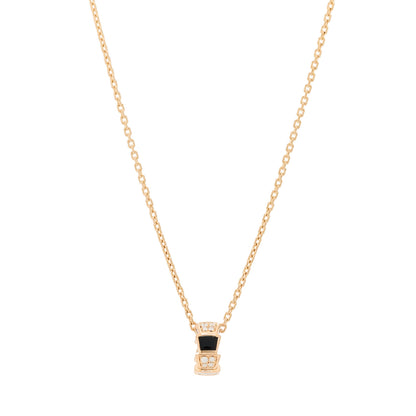 Bulgari 18K Rose Gold Diamond Black Onyx Serpenti Viper Pendant Necklace 1 of 7