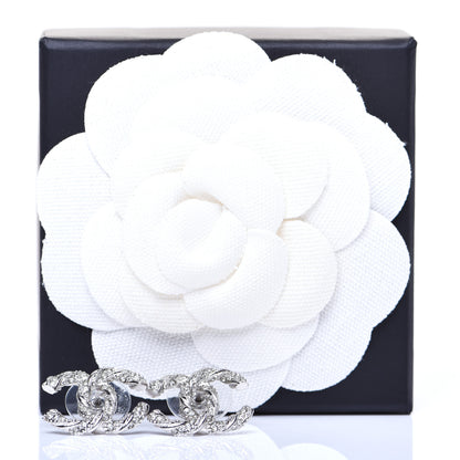 Chanel Twisted CC Earrings Silver 5 of 5