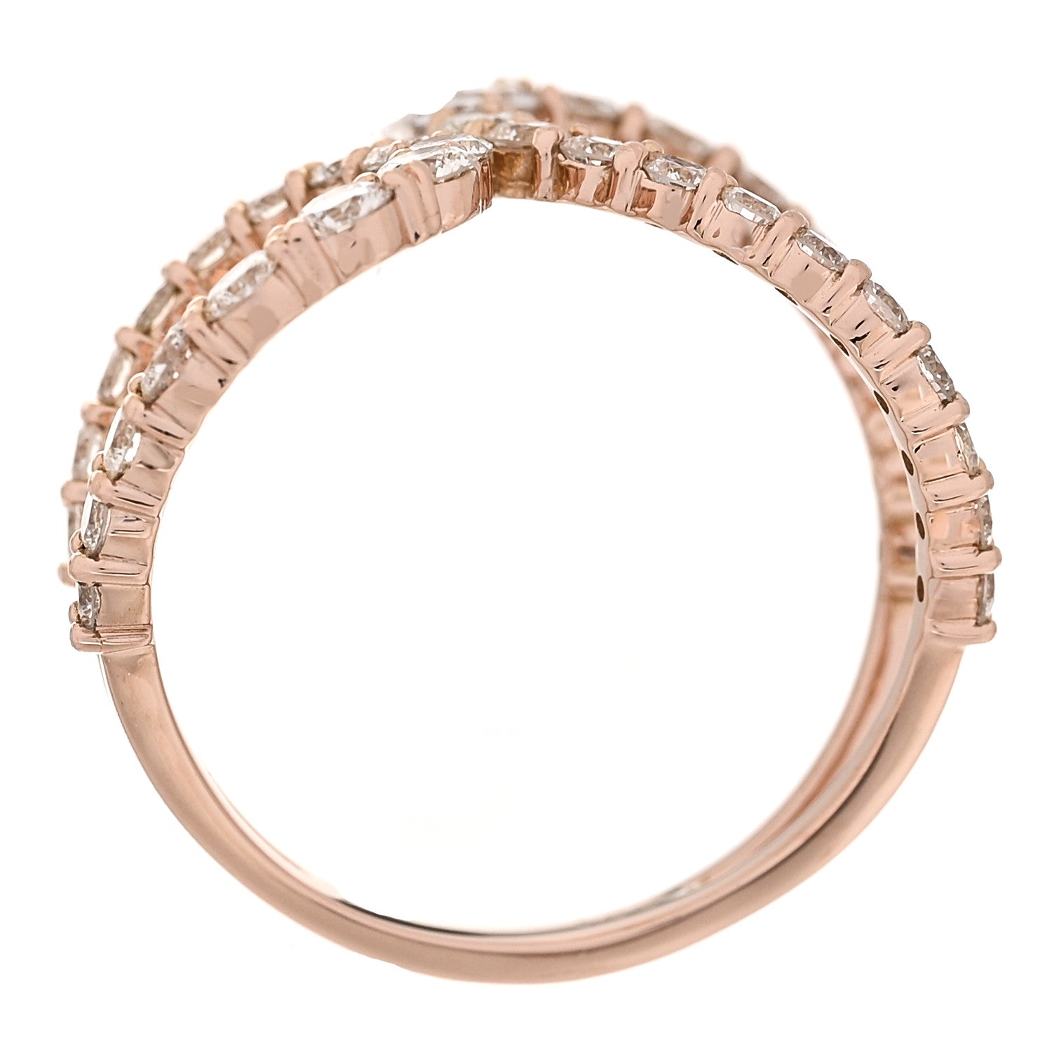 Parker & West by FASHIONPHILE 18K Rose Gold Diamond 1.00ctw Double Loop Ring 52 6 8 of 10