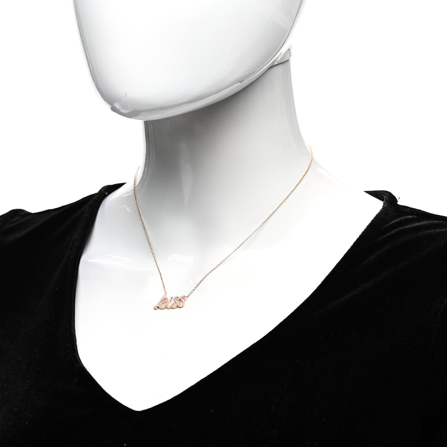 18K Rose Gold Diamond Paloma's Graffiti Kiss Pendant Necklace