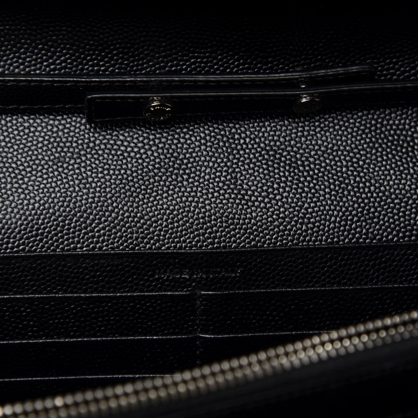 Grain De Poudre Matelasse Chevron Monogram Chain Wallet Black