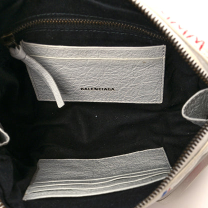 Balenciaga Agneau Graffiti All Over Classic Hardware Reporter XS White Bleu Rouge 4 of 9