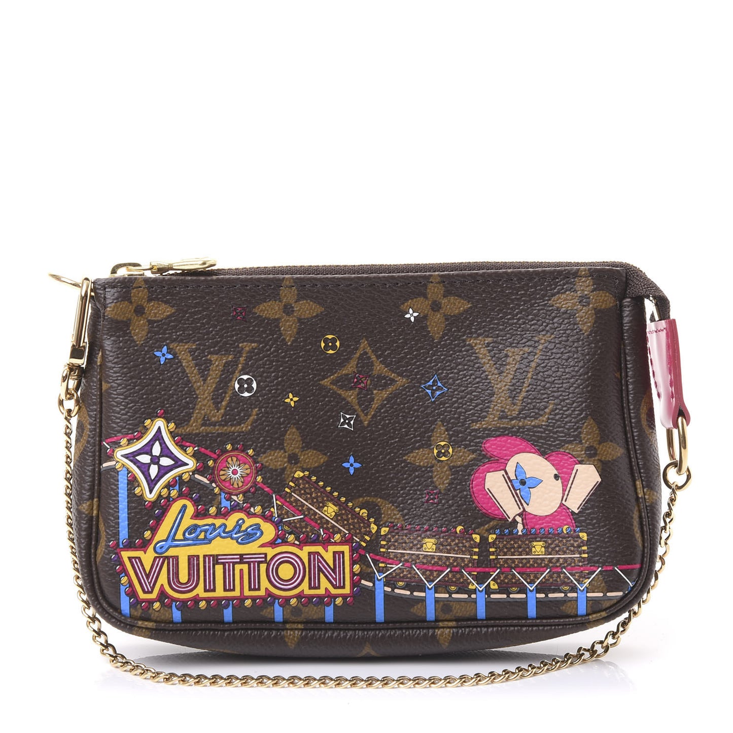 Monogram 2020 Christmas Animation Roller Coaster Mini Pochette Accessories Pivoine